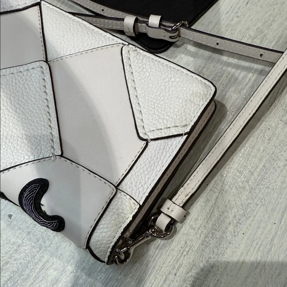 Coach Canyon Quilt White Crossbody Bag with Embellishments-EUC